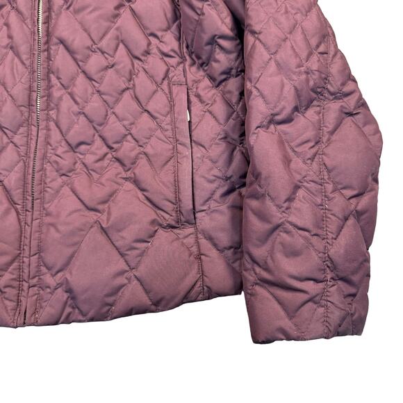 Eddie Bauer Goose Down Jacket Petite Medium Quilted Premium Maroon Barn Coat PM - Picture 3 of 10